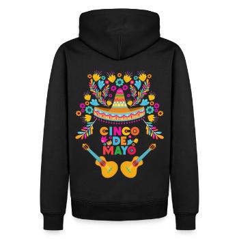 Cinco-de-Mayo, Dia-De-Los-Muertos, Mexique - Sweat à capuche Premium bio Homme - noir - Dos - Nico (187cm)