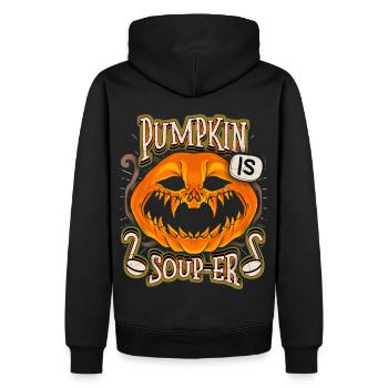 Drôle de citrouille, soupe à la citrouille, citrouille Halloween - Sweat à capuche Premium bio Homme - noir - Dos - Nico (187cm)