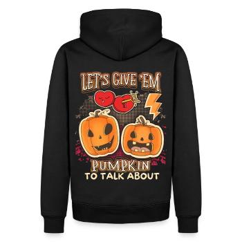 Lustige Kürbisse, Pumpkin Spruch Valentinstag - Männer Premium Bio Hoodie - Schwarz - Hinten - Nico (187cm)