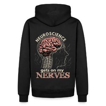Neurowissenschaft, Gehirnchirurg, lustiger Spruch - Männer Premium Bio Hoodie - Schwarz - Hinten - Nico (187cm)