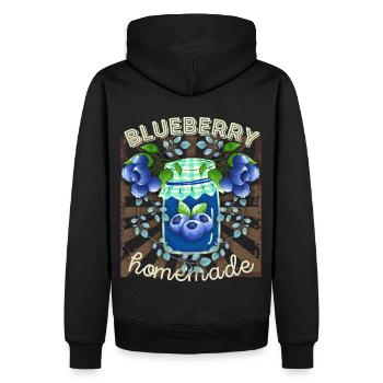 Myrtille, Confiture de myrtilles, Dicton de myrtille - Sweat à capuche Premium bio Homme - noir - Dos - Nico (187cm)