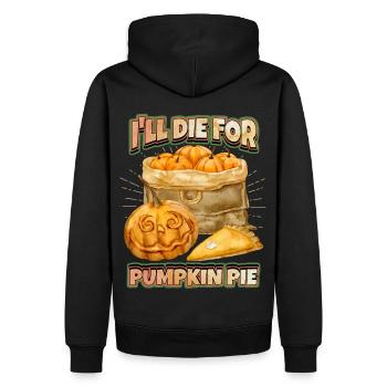 Dicton de citrouille, tarte à la citrouille, citrouilles d’Halloween - Sweat à capuche Premium bio Homme - noir - Dos - Nico (187cm)
