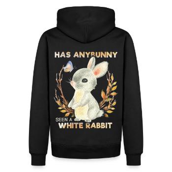 Lustiger Hase, Häschen Spruch, Pun, White-Rabbit - Männer Premium Bio Hoodie - Schwarz - Hinten - Nico (187cm)