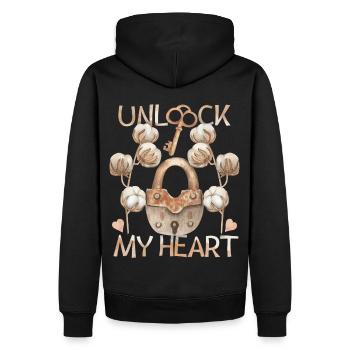 Cadenas et clé, amour-romantique - Sweat à capuche Premium bio Homme - noir - Dos - Nico (187cm)