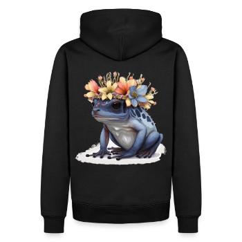 Cute Poison Dart Frog Flower Crown Amphibian Lover - Männer Premium Bio Hoodie - Schwarz - Hinten - Nico (187cm)