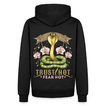 Cobra Serpent Vintage Style Sombre Academia Esthétique - Sweat à capuche Premium bio Homme - noir - Dos - Nico (187cm)