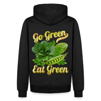 Grünes Gemüse, lustiger Spruch Veganer, Vegetarier - Männer Premium Bio Hoodie - Schwarz - Hinten - Nico (187cm)