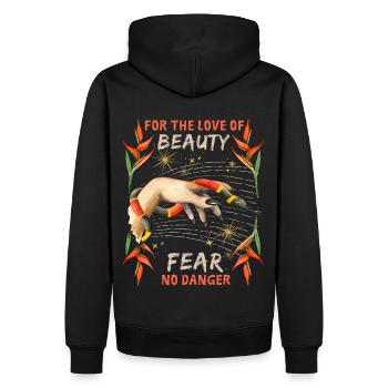 Serpent venimeux serpent vintage dark-academia dicton - Sweat à capuche Premium bio Homme - noir - Dos - Nico (187cm)