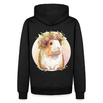 Mignon Cochon d’Inde Fleur Couronne Floral Pet Rongeur Lov - Sweat à capuche Premium bio Homme - noir - Dos - Nico (187cm)