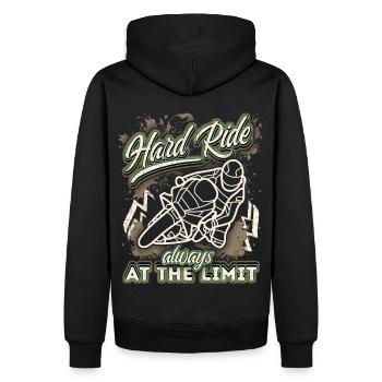 Motorradfahrer, Biker Design lustiger Spruch - Männer Premium Bio Hoodie - Schwarz - Hinten - Nico (187cm)