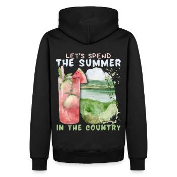 Campagne d’été Vacances Campagne romantique - Sweat à capuche Premium bio Homme - noir - Dos - Nico (187cm)