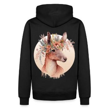 Cute Australian Kangaroo Flower Crown Animal Lover - Männer Premium Bio Hoodie - Schwarz - Hinten - Nico (187cm)