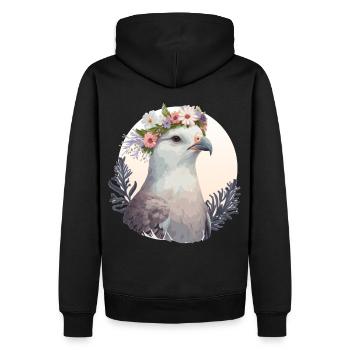 Mignon Fulmar Oiseau Fleur Couronne Floral Tropical Oiseau - Sweat à capuche Premium bio Homme - noir - Dos - Nico (187cm)