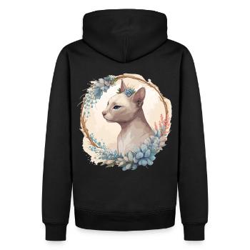 Cute Tonkinese Cat Flower Crown Cats Pet Kitten - Männer Premium Bio Hoodie - Schwarz - Hinten - Nico (187cm)