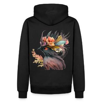 Cute Bird Of Paradise Bird Flower Crown Pet Birds - Men’s Premium Organic Hoodie - black - Back - Nico (187cm)