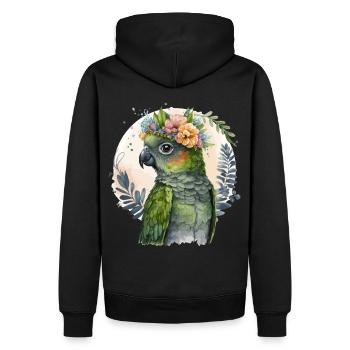 Mignon Conure Perroquet Oiseau Fleur Couronne Oiseaux de compagnie - Sweat à capuche Premium bio Homme - noir - Dos - Nico (187cm)