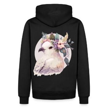 Mignon pigeon blanc pigeon oiseau couronne couronne oiseaux de compagnie - Sweat à capuche Premium bio Homme - noir - Dos - Nico (187cm)