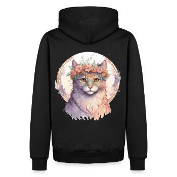 Mignon American Curl Cat Fleur Crown Cats Pet Kitte - Sweat à capuche Premium bio Homme - noir - Dos - Nico (187cm)