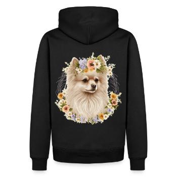 Mignon Poméranien Pom Fleur Couronne Chien De Compagnie Race Flo - Sweat à capuche Premium bio Homme - noir - Dos - Nico (187cm)