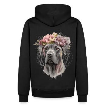 Cute Cane Corso Flower Crown Pet Dog Floral Puppy - Männer Premium Bio Hoodie - Schwarz - Hinten - Nico (187cm)