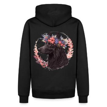 Fleur de chien de berger belge mignon Couronne Race de chien de compagnie P - Sweat à capuche Premium bio Homme - noir - Dos - Nico (187cm)