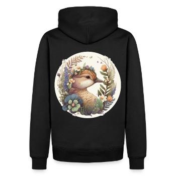 Cottagecore Mignon Bébé Canard Kawaii Canard Anime - Sweat à capuche Premium bio Homme - noir - Dos - Nico (187cm)