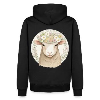 Cottagecore Mignon Bébé Mouton Pet Flower Farm Animal - Sweat à capuche Premium bio Homme - noir - Dos - Nico (187cm)