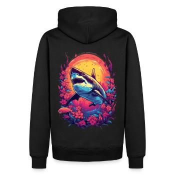 Fleur de requin Oceanographe Plongeur Cadeau - Sweat à capuche Premium bio Homme - noir - Dos - Nico (187cm)