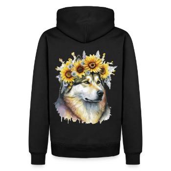 Mignon Alaskan Malamute Sunflower Dog Breed Pet Pupp - Sweat à capuche Premium bio Homme - noir - Dos - Nico (187cm)