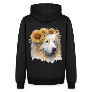 Mignon Samoyède Tournesol Chien Race Pet Chiot - Sweat à capuche Premium bio Homme - noir - Dos - Nico (187cm)