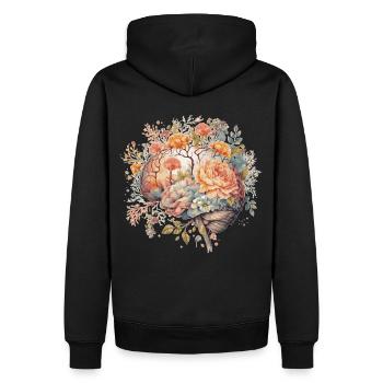 Brain Neuroscience Neurologist Spring Flower Menta - Männer Premium Bio Hoodie - Schwarz - Hinten - Nico (187cm)