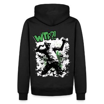 WTF Abkürzung Cooler Spruch Abitur Schule - Männer Premium Bio Hoodie - Schwarz - Hinten - Nico (187cm)