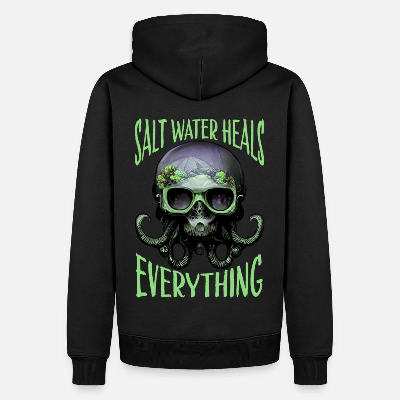 Octopus Crâne Octopus Cadeau - Sweat à capuche Premium bio Homme - noir