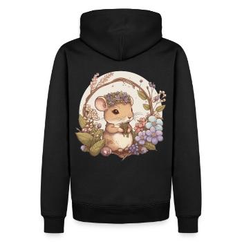 Cottagecore Mignon Bébé Souris Souris Amoureux Rat animal de compagnie - Sweat à capuche Premium bio Homme - noir - Dos - Nico (187cm)