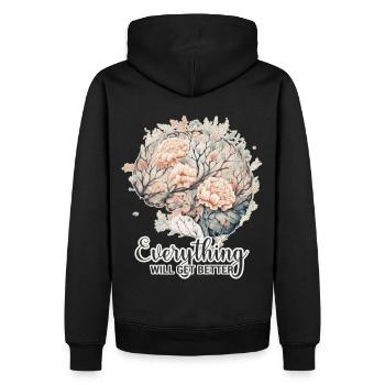 Everything Will Get Better Mental Health Awareness - Männer Premium Bio Hoodie - Schwarz - Hinten - Nico (187cm)
