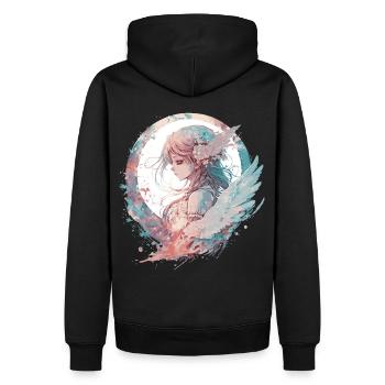 Watercolor Anime Fairy Cute Fairycore Pastel Goth - Men’s Premium Organic Hoodie - black - Back - Nico (187cm)