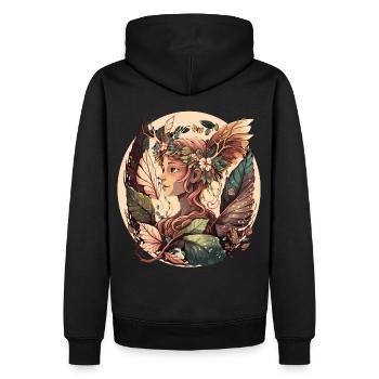 Cottagecore Forest Fairy Elf Floral Anime Aestheti - Men’s Premium Organic Hoodie - black - Back - Nico (187cm)