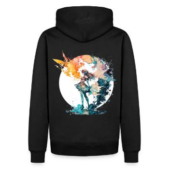 Watercolor Fairy Art Fairycore Grunge Pastel Goth - Men’s Premium Organic Hoodie - black - Back - Nico (187cm)