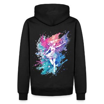 Watercolor Fantasy Fairy Grunge Pastel Goth Butter - Men’s Premium Organic Hoodie - black - Back - Nico (187cm)