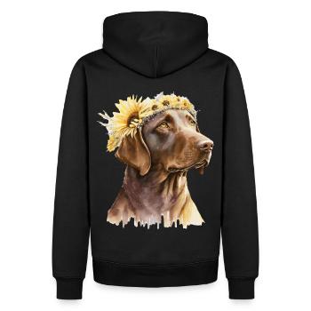 Mignon brun Labrador Retriever Sunflower Dog Breed - Sweat à capuche Premium bio Homme - noir - Dos - Nico (187cm)