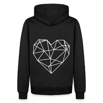 Polygon Herz Hochzeit Verlobung heiraten - Männer Premium Bio Hoodie - Schwarz - Hinten - Nico (187cm)