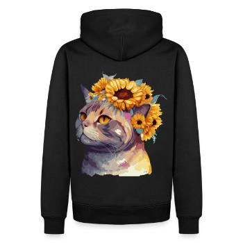 Mignon American Shorthair Sunflower Cat Breed Pet Ki - Sweat à capuche Premium bio Homme - noir - Dos - Nico (187cm)