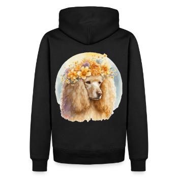 Cute Poodle Sunflower Dog Breed Pet Puppy - Männer Premium Bio Hoodie - Schwarz - Hinten - Nico (187cm)