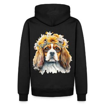 Cavalier King Charles Épagneul Race de chien de tournesol - Sweat à capuche Premium bio Homme - noir - Dos - Nico (187cm)