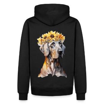 Watercolor Great Dane Sunflower Dog Breed Pet Pupp - Men’s Premium Organic Hoodie - black - Back - Nico (187cm)