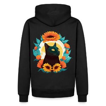 Cute Bombay Sunflower Cat Breed Pet Kitten - Men’s Premium Organic Hoodie - black - Back - Nico (187cm)