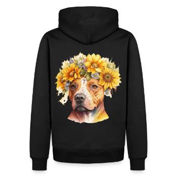 Mignon Staffordshire Bull Terrier Sunflower Dog Race - Sweat à capuche Premium bio Homme - noir - Dos - Nico (187cm)