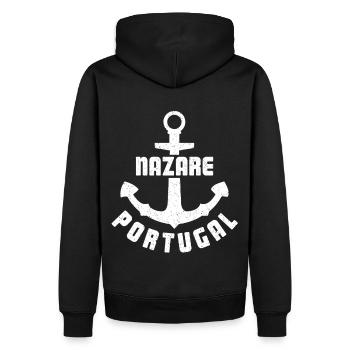 Port d’ancrage du point de pêche de Nazare - Sweat à capuche Premium bio Homme - noir - Dos - Nico (187cm)