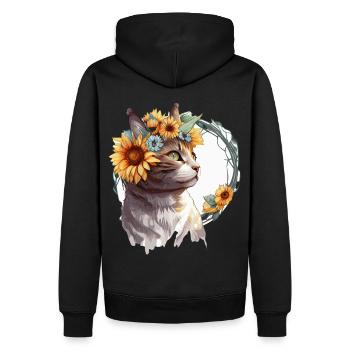 Mignon Européen Shorthair Tournesol Chat Race Pet Ki - Sweat à capuche Premium bio Homme - noir - Dos - Nico (187cm)