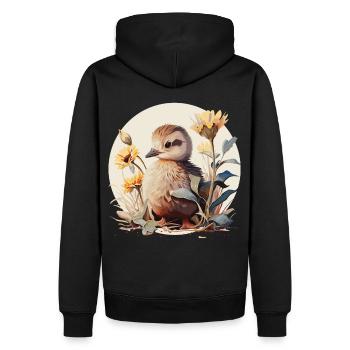 Mignon bébé canard canard tournesol aquarelle Pet D - Sweat à capuche Premium bio Homme - noir - Dos - Nico (187cm)